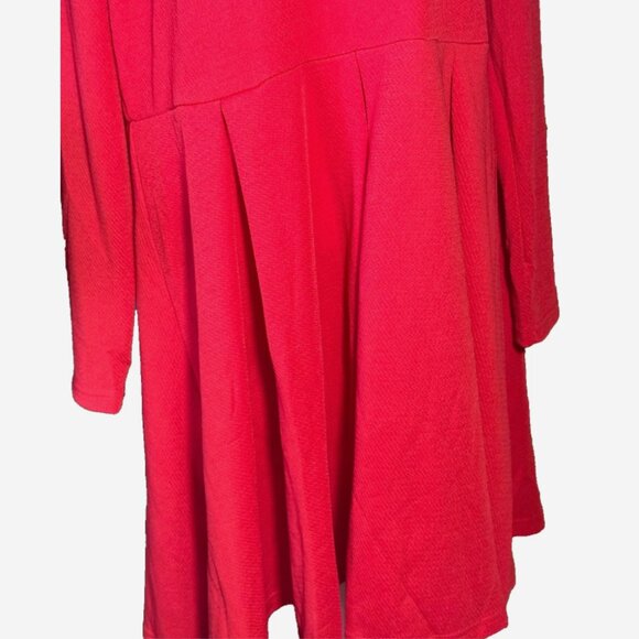 White Mark Red Fit & Flare Swing Dress Women’s 2XL Long Sleeve Scoop Neck - Picture 6 of 10